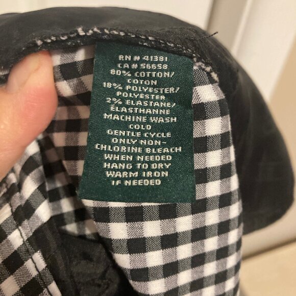 # 152 Lauren Ralph Lauren Black and White Small Check Pants, Size 14 - Picture 9 of 9